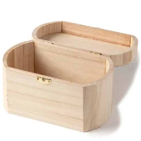 Make Market&reg;Unfinished Wood Box, Oval {5}