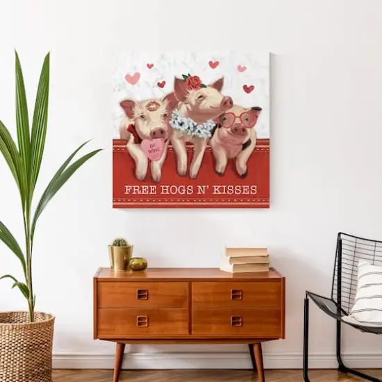 Free Hogs & Kisses Canvas Wall Art {3}