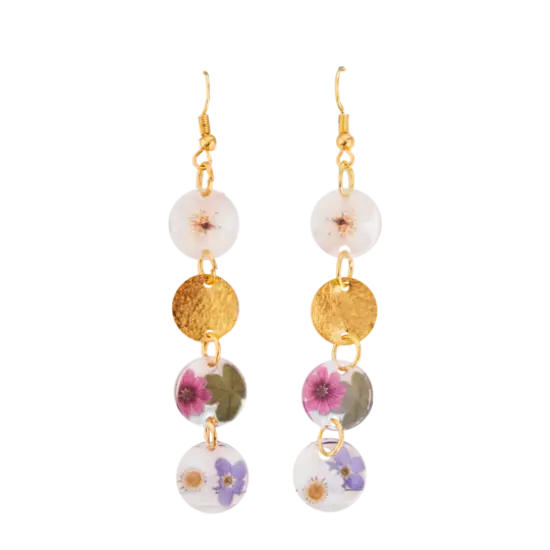 Faber-Castell&reg; Pressed Floral Acyrlic Earings {6}