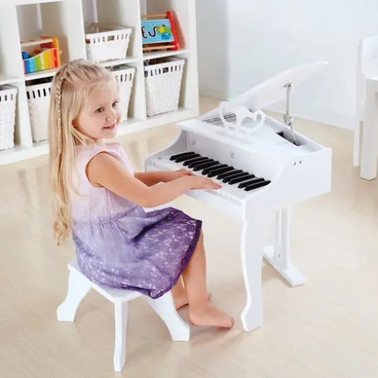 Hape Deluxe White Grand Piano Thirty-Key Piano Toy {3}