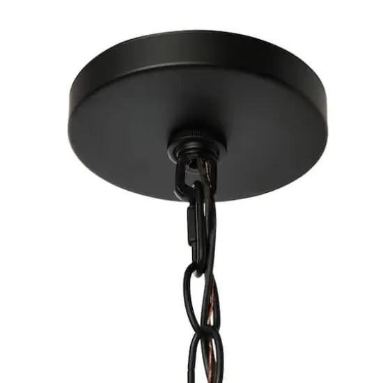 Hello Honey® Robert Stevenson Lighting Magnolia 25" Matte Black 5-Light White Washed Wood and Metal Chandelier {7}