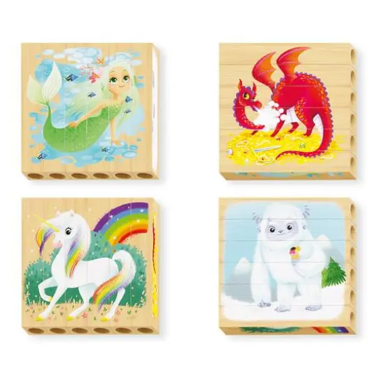 Quercetti&reg; Fantasy Animals Mix-N-Match Wood Puzzle {3}