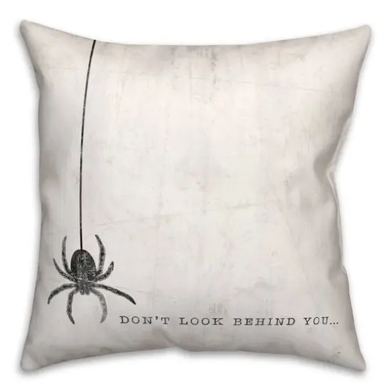Don't Look Behind You Spider Throw Pillow {1}