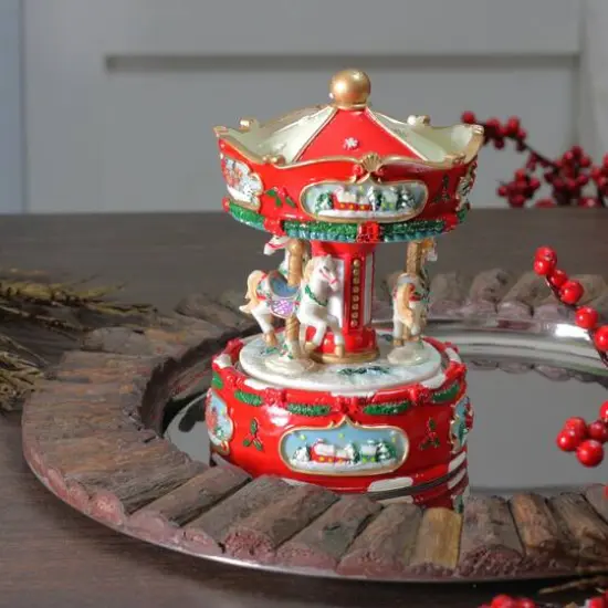6.5" Animated Carousel Music Box {6}