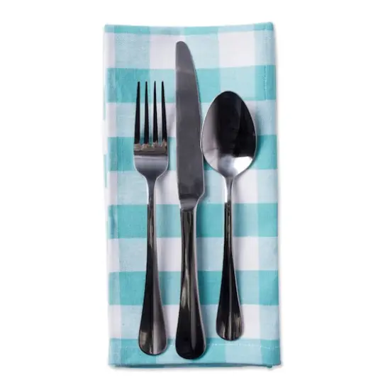 DII&reg; Checkers Dinner Napkins, 6ct. Aqua {4}