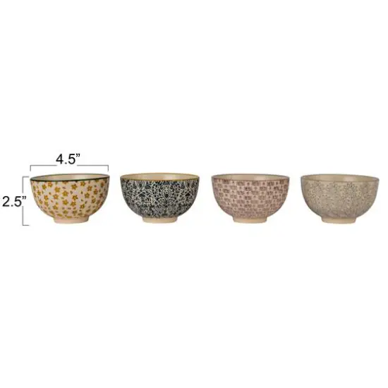 Hello Honey&reg; 4.5" Floral Mosaic Stoneware Bowl Set {7}