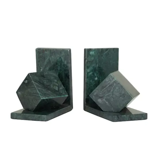 CosmoLiving by Cosmopolitan 6" Green Marble Orb Bookends Set {3}