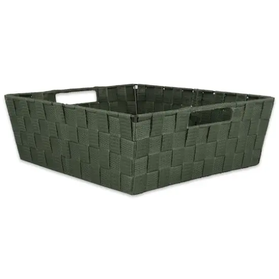 DII&reg; Nylon Basketweave Trapezoid Bin Set, 2ct. Olive {5}
