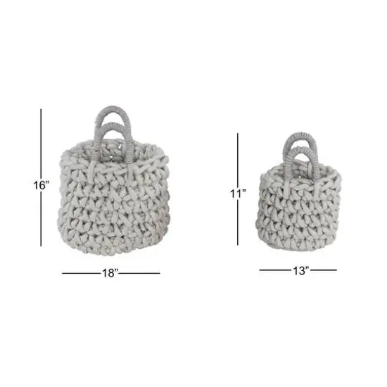 CosmoLiving by Cosmopolitan Gray Polyester Coastal Storage Basket Set {7}