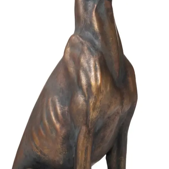 Glitzhome&reg; 30" Sitting Right Greyhound Dog Statue {8}