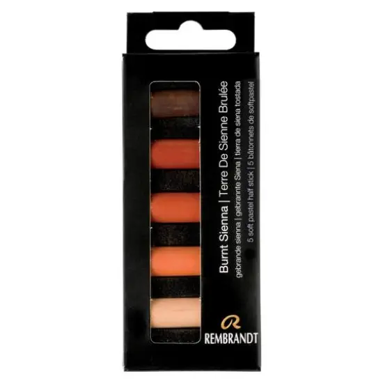 Rembrandt 5 Color Burnt Sienna Half Stick Soft Pastel Set {1}