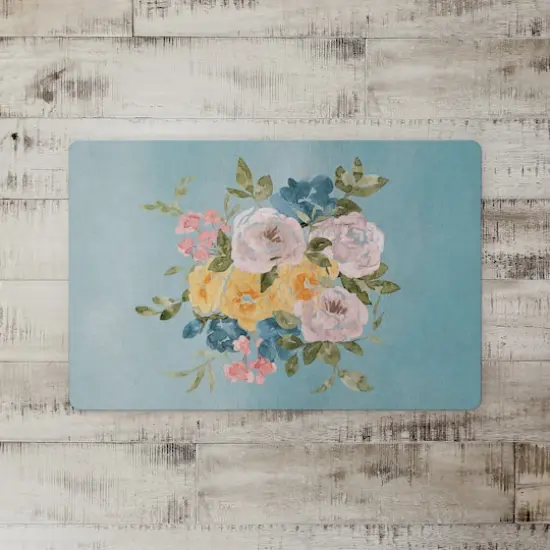 18" x 27" Flowers Colorful Watercolor Floor Mat {3}