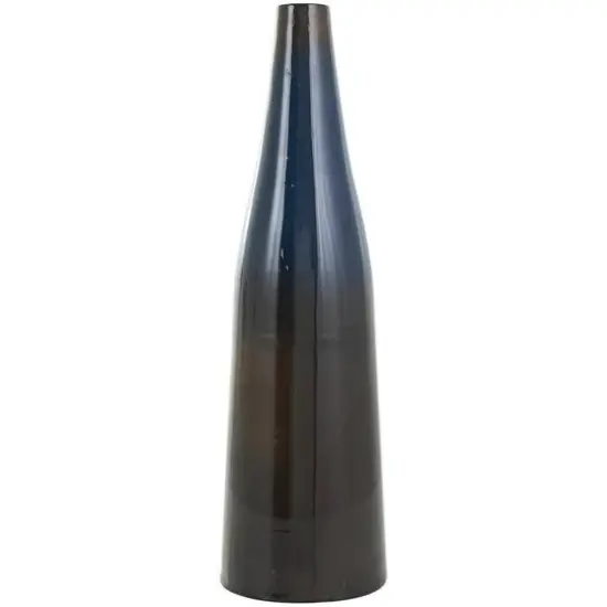 20.25" Blue & Brown Ombre Metal Vase {4}
