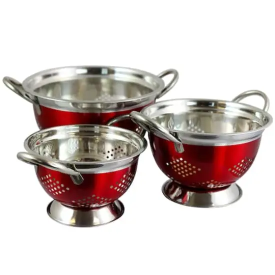 Oster Metaline Red Round Asian Colander Set {1}