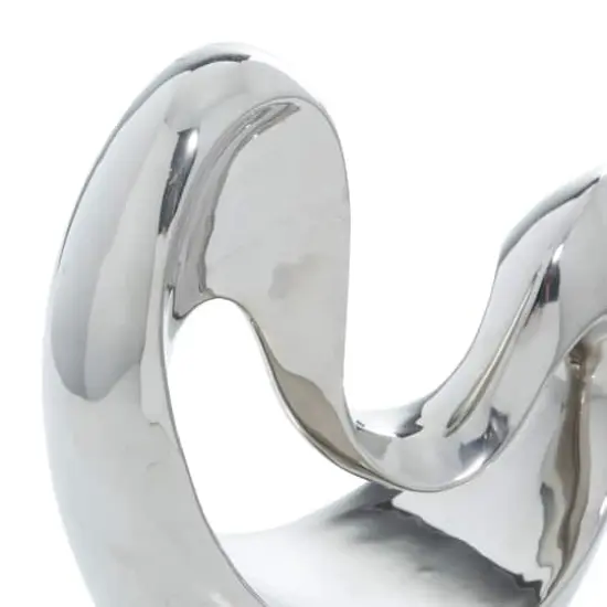14" Porcelain Modern Abstract Sculpture Silver {5}