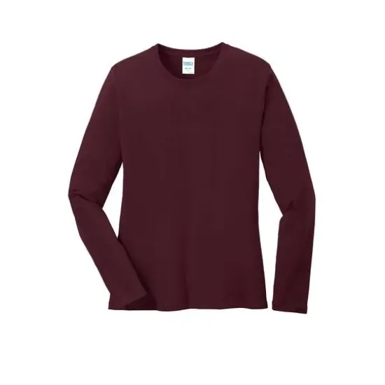 Port & Company® Core Cotton Colors Long Sleeve Ladies T-Shirt Red {2}