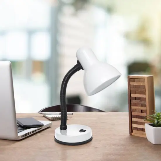 Creekwood Home Essentix 14.25" Metal Desk Lamp White {3}