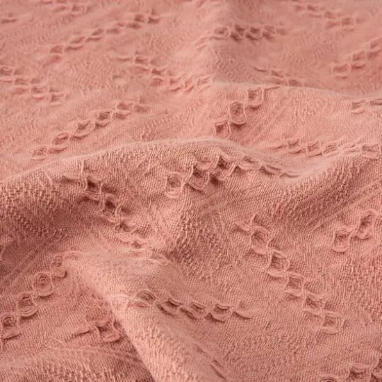 Glitzhome&reg; Coral Pink Grid Cotton Woven Throw {9}