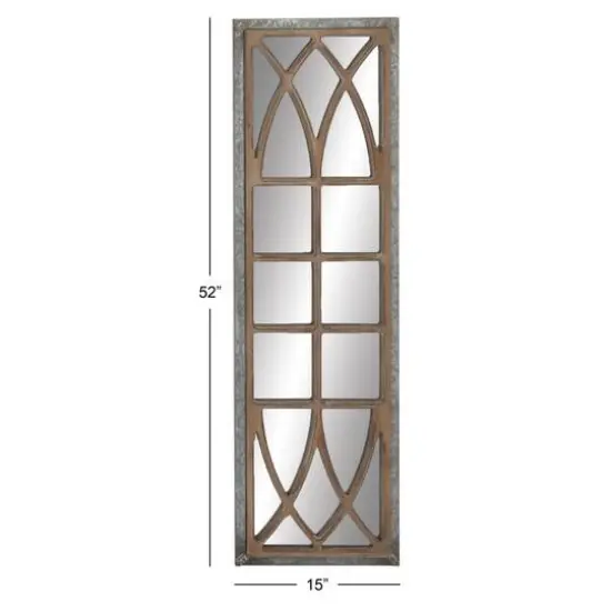 52" Blue Farmhouse Metal Wall Mirror {7}