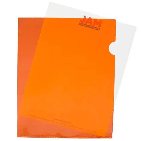 JAM Paper 9" x 11.5" Plastic Sleeve Page Protectors, 12ct. Orange {1}