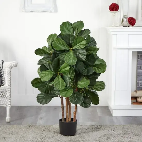 3.5ft. Potted Green Fiddle Leaf Fig Artificial Tree {5}