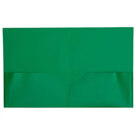 JAM Paper 9.5" x 11.5" Plastic 2 Pocket School POP Folders, 6ct. Green {4}
