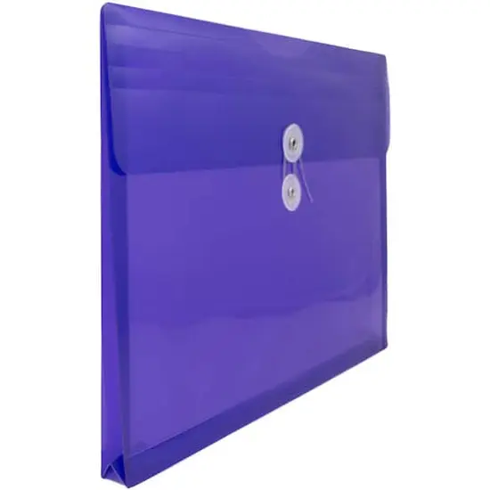 JAM Paper Booklet Plastic Envelopes with Button and String Closure, 108ct. Purple {5}