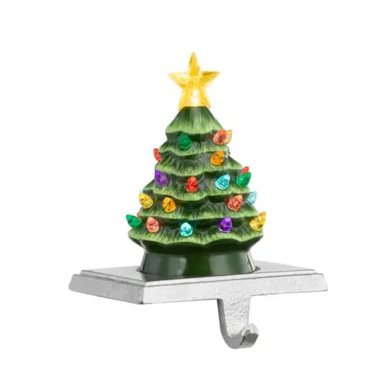 Green Tree Illuminated Stocking Hanger {1}