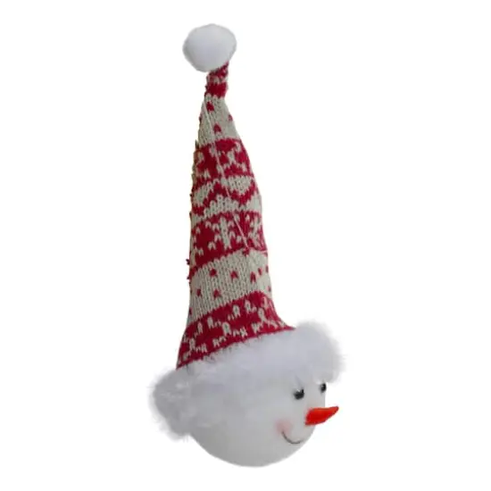 7" Smiling Snowman Head Wearing A Winter Hat Christmas Ornament {3}