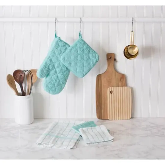 DII&reg; Aqua Combo Windowpane Dishcloths, 6ct. {3}