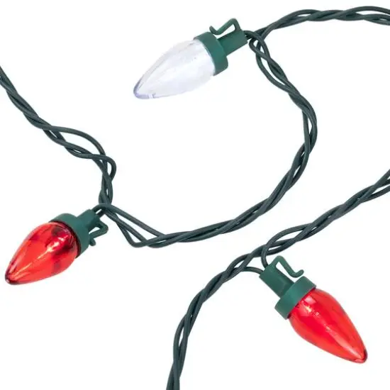25ct. LED C7 Christmas String Lights Red/White {14}