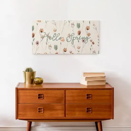 Earthy Botanical Doodles 10" x 20" Canvas Wall Art {5}