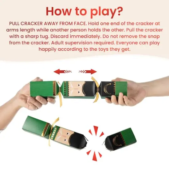 Glitzhome&reg; 8PK 2"D x 12"H Nutcracker Christmas Party Crackers with Gift Contents {8}