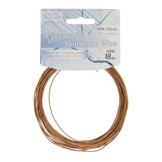 John Bead 18 Gauge Aluminum Jewelry Wire, 30ft. Copper {4}