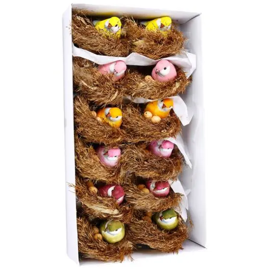 JAM Paper 3.5" Multicolored Floral Accessories Nesting Bird, 12ct. {1}