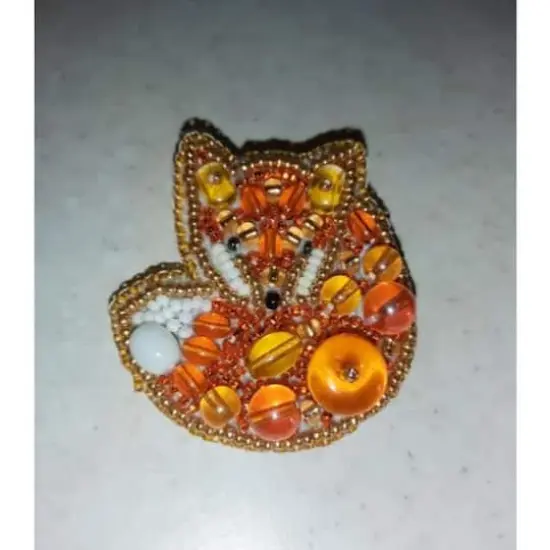 Crystal Art Beadwork Kit For Creating Broоch Fox {5}