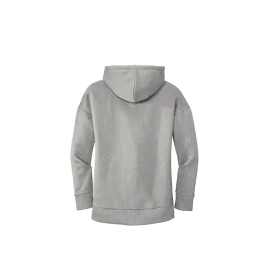 District® Perfect Weight® Women's Fleece Drop Shoulder Full-Zip Hoodie Heathered Steel {5}
