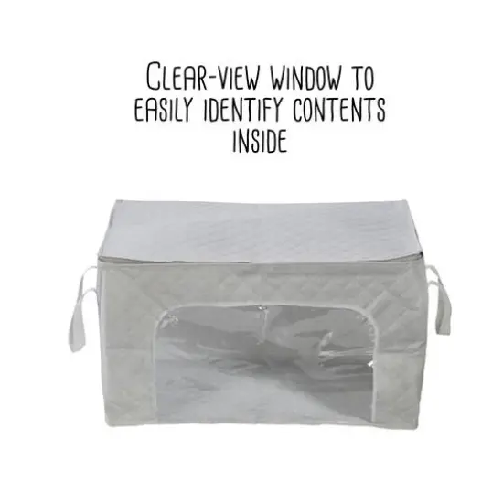 Honey Can Do Gray Clothes Storage Bags with Handles and Clear-View Windows, 3ct. {8}