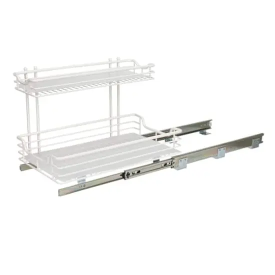 Household Essentials Glidez 2-Tier Cabinet Organizer White {10}