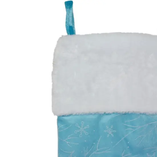 20.5" Glitter Snowflake Christmas Stocking, Blue {5}