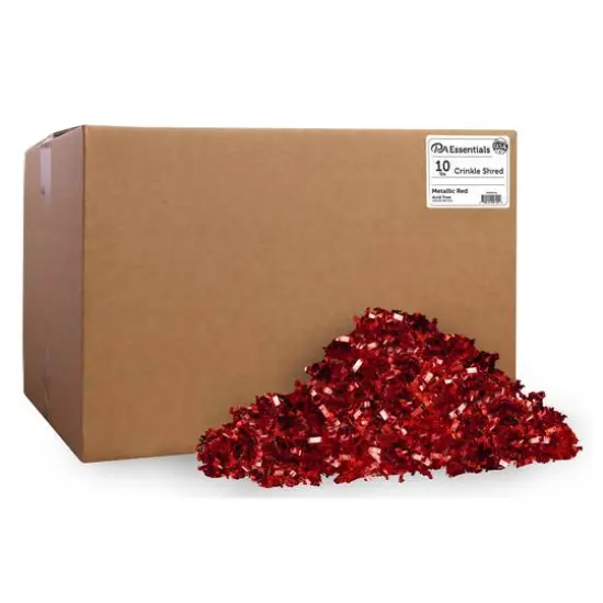 PA Essentials Crinkle Shred Box, 10lb. Metallic Red {1}
