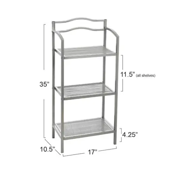 Household Essentials 3-Tier Metal Bathroom Storage Shelf Silver {4}
