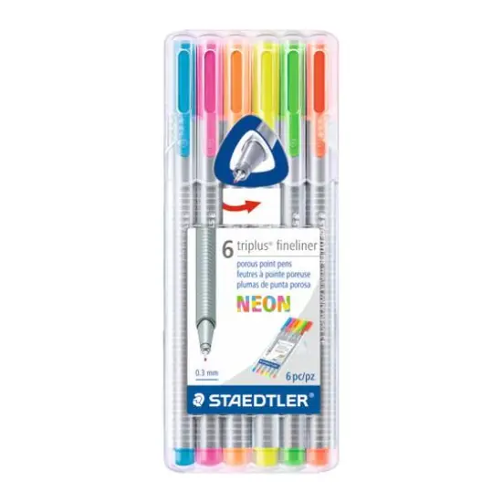 Staedtler&reg; Triplus&reg; Neon Fineliner Pen 6 Color Set {1}