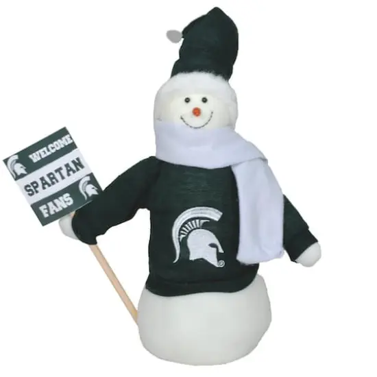 Santa's Workshop 12'' Michigan State Snowman Fan Figurine {1}
