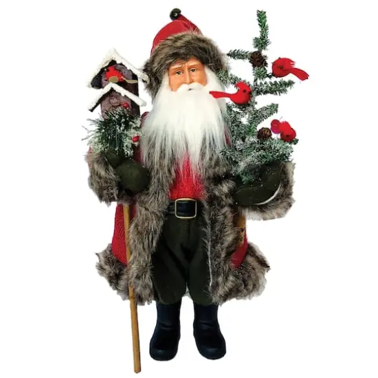 Santa's Workshop 15" Claus & His Cardinals {1}