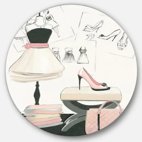 Designart - Chic Galm Closet V - Glam Metal Circle Wall Art {1}