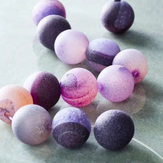Purple & Natural Marbleized Agate Stone Round Beads, 12mm by Bead Landing&trade; {3}