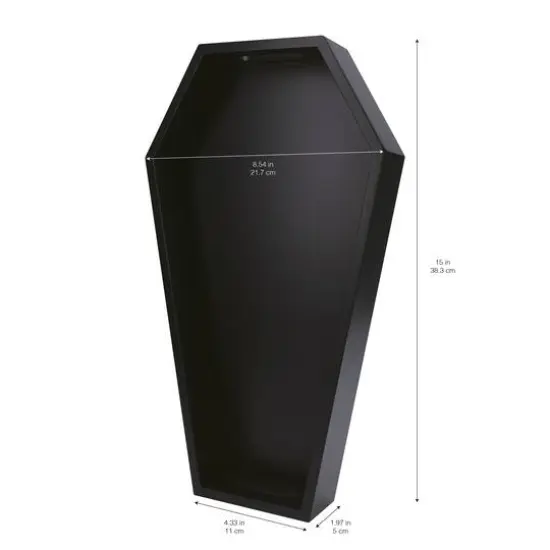 15" Black Coffin Serving Tray by Makery&trade; {3}