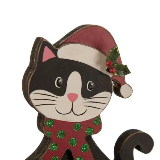 Glitzhome® 8" Wooden Metal Cat and Dog Stocking Holder Set {4}