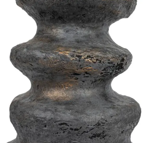 Hello Honey&reg; 17" Black & Gold Tall Decorative Handmade Paper Mache Vase {6}